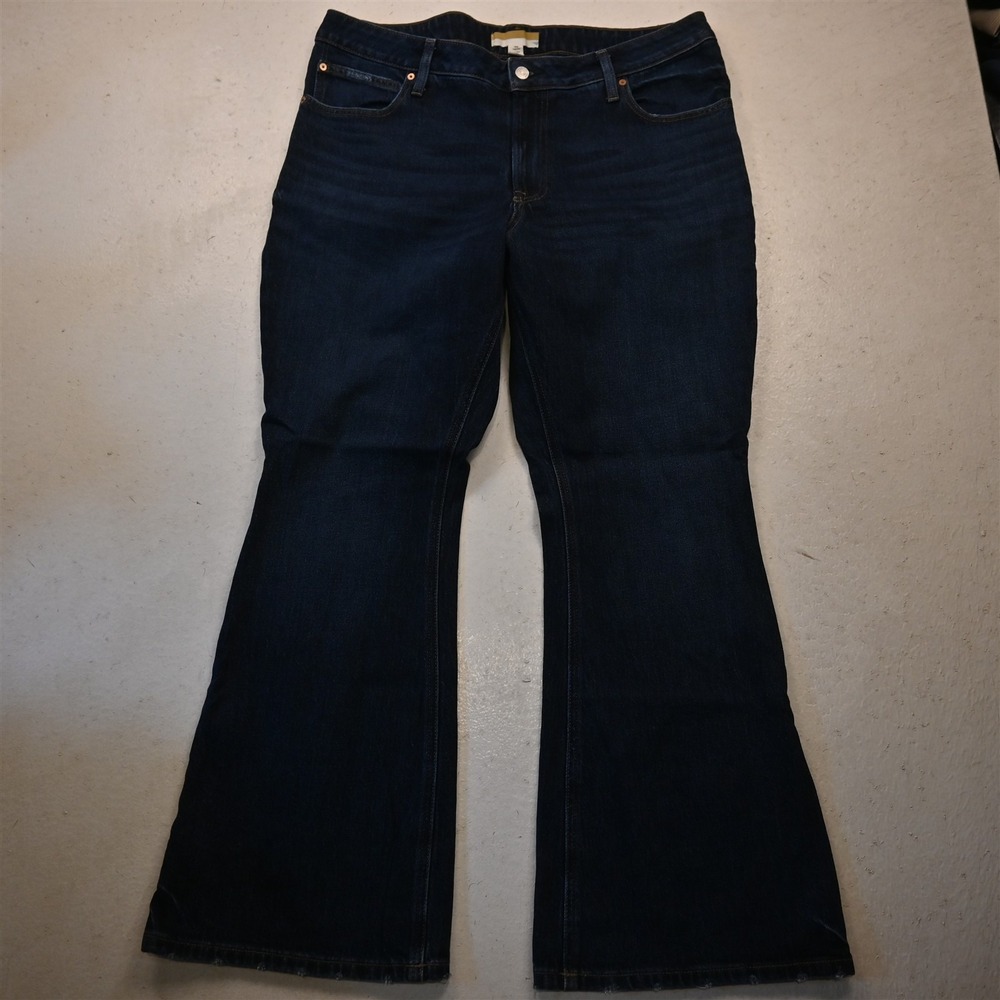 Maurices 16W 90s Flare High Rise Curvy Fit Dark Stretch Denim Womens Jeans